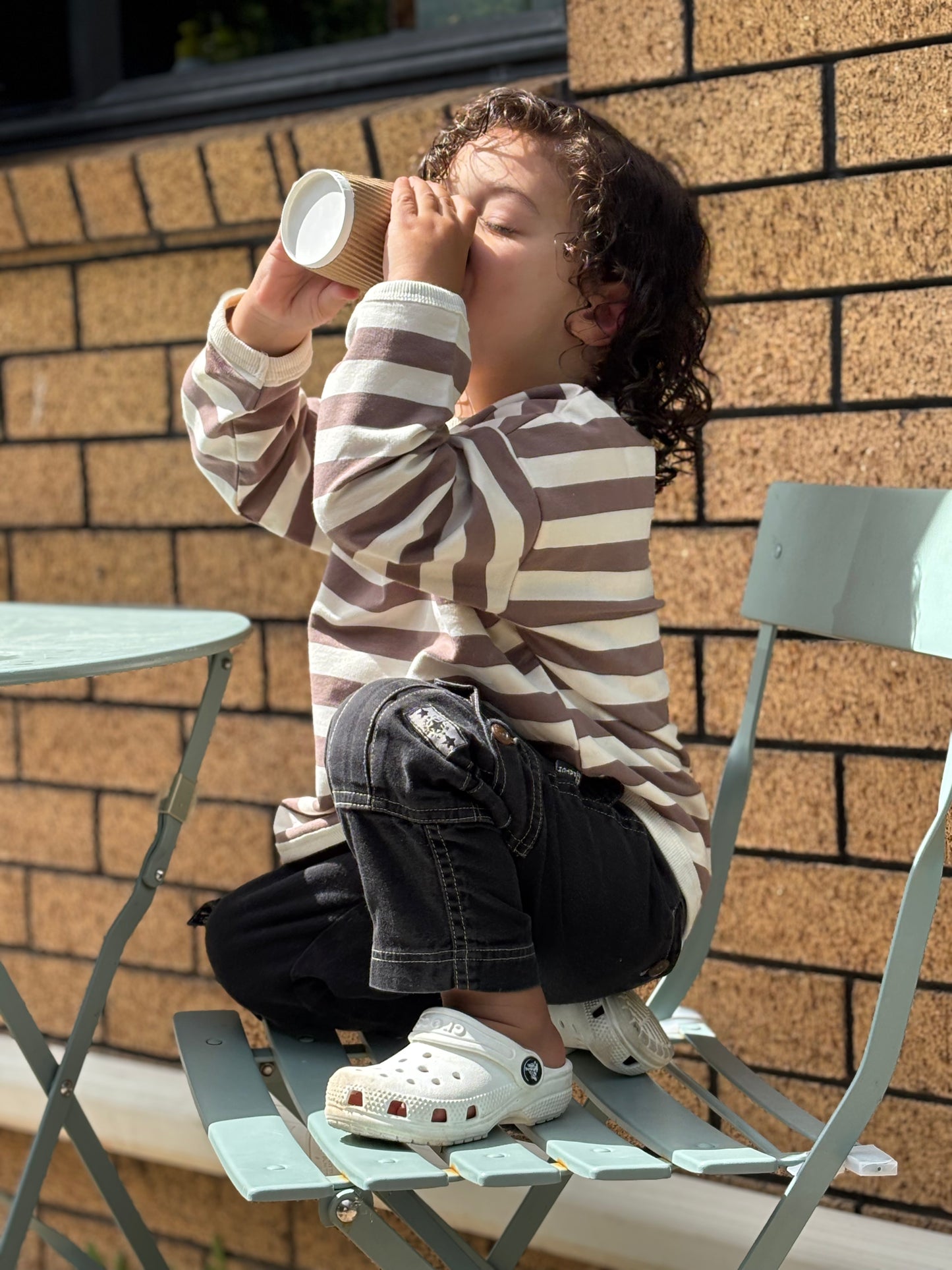 Latte Stripe Pullover